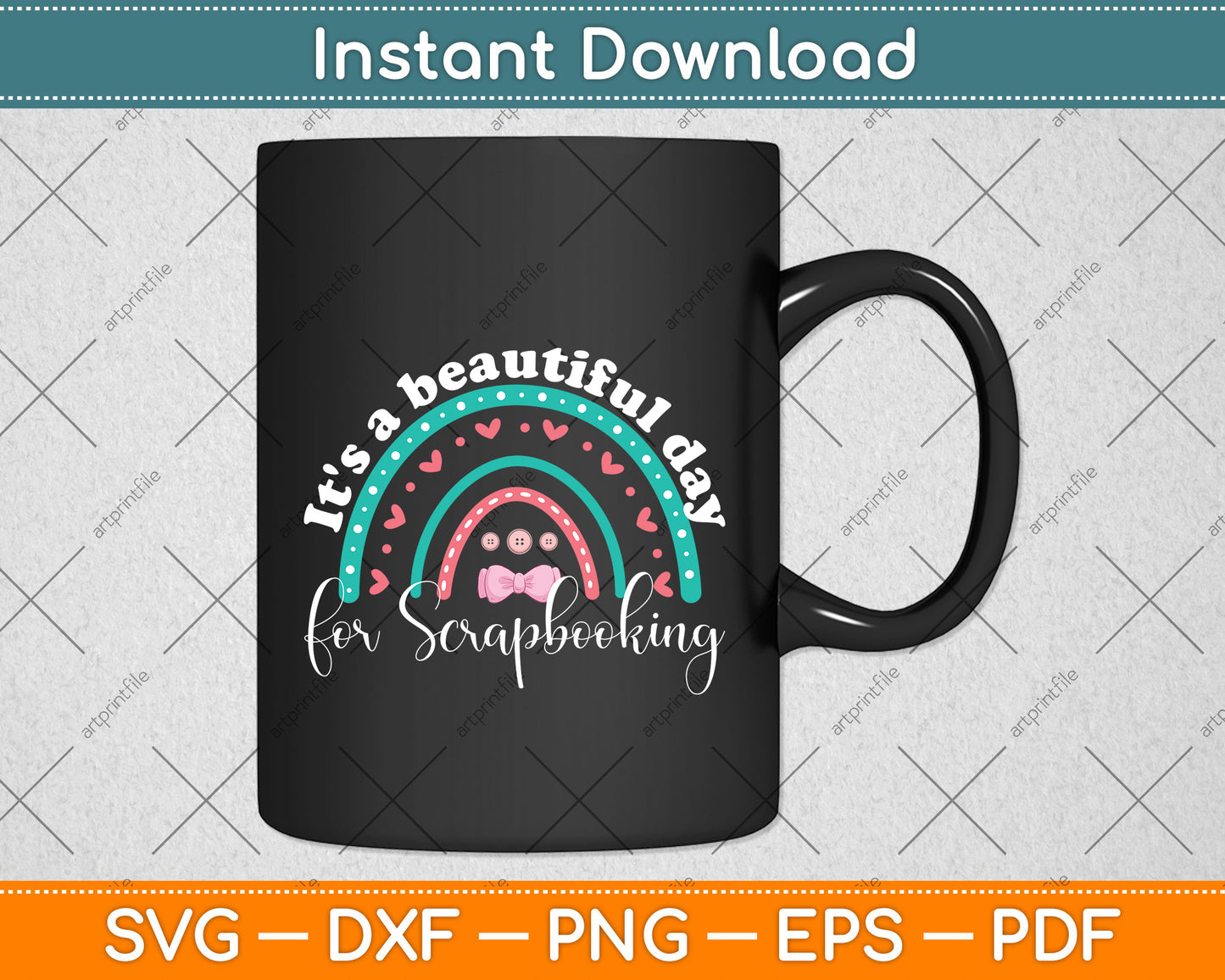 It's a Beautiful Day for Scrapbooking Boho Rainbow Style Svg Png Dxf Digital Cutting File
