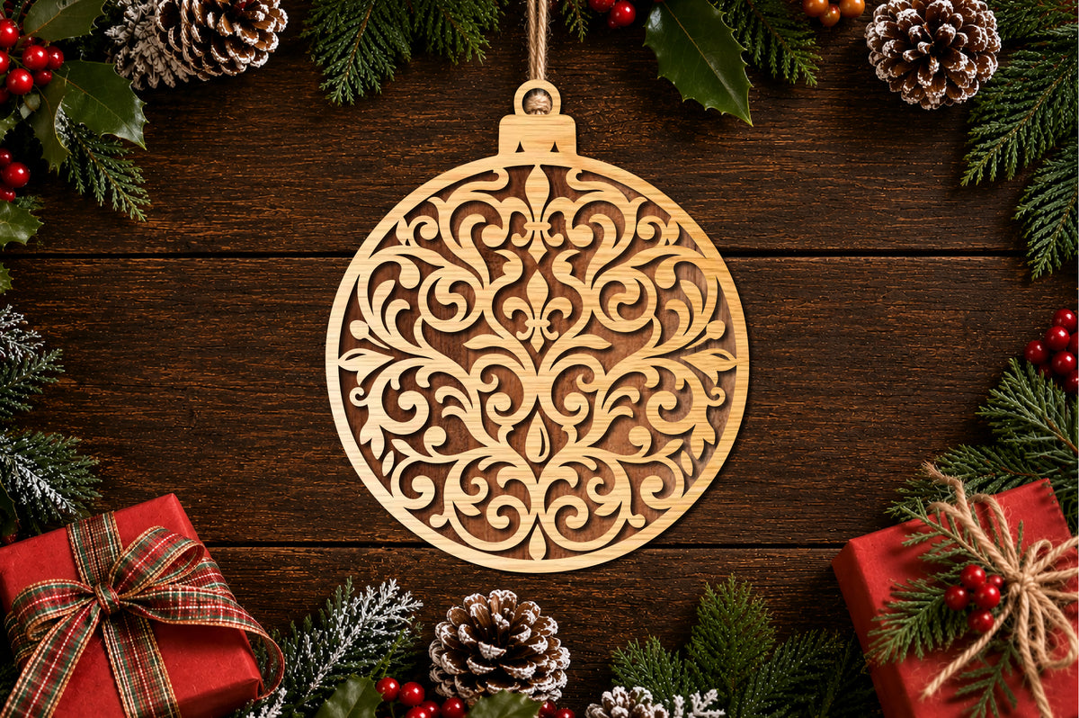Christmas Filigree Ornament Laser Cut SVG