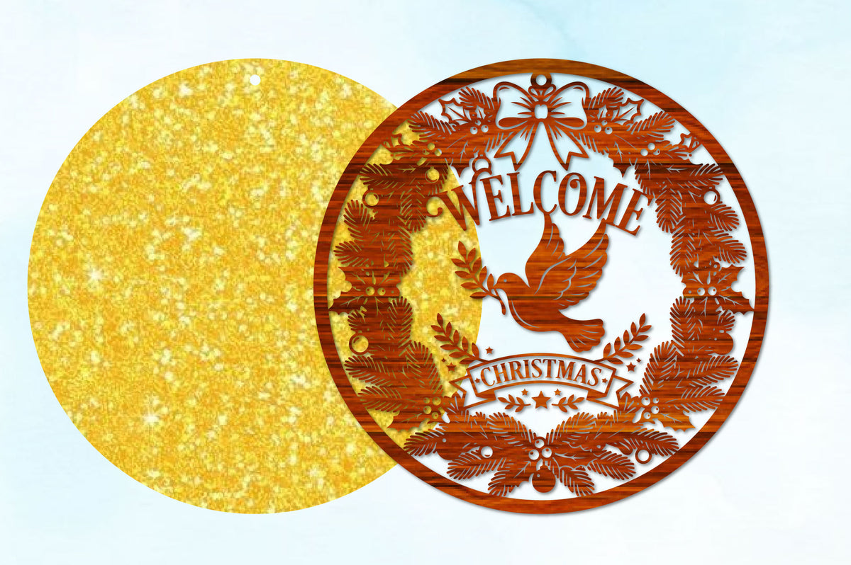 Christmas Dove Welcome Sign SVG