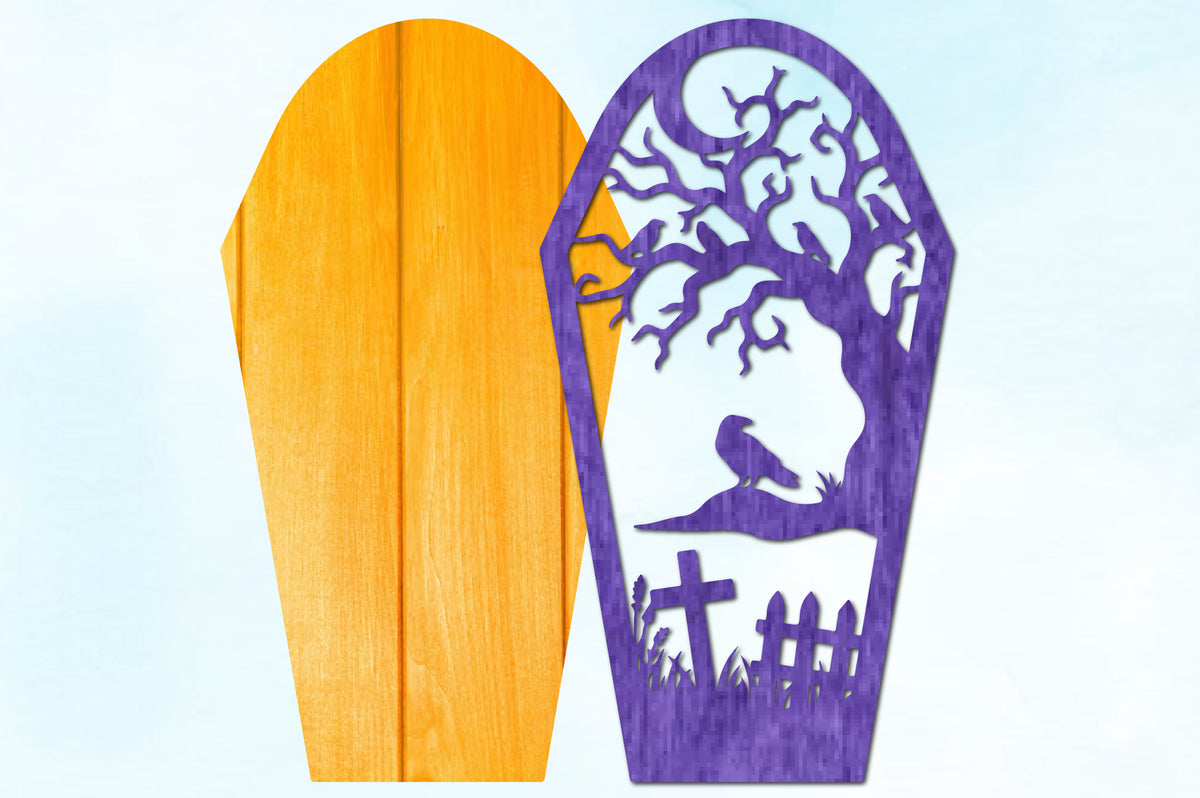 Halloween Haunted Graveyard Coffin SVG