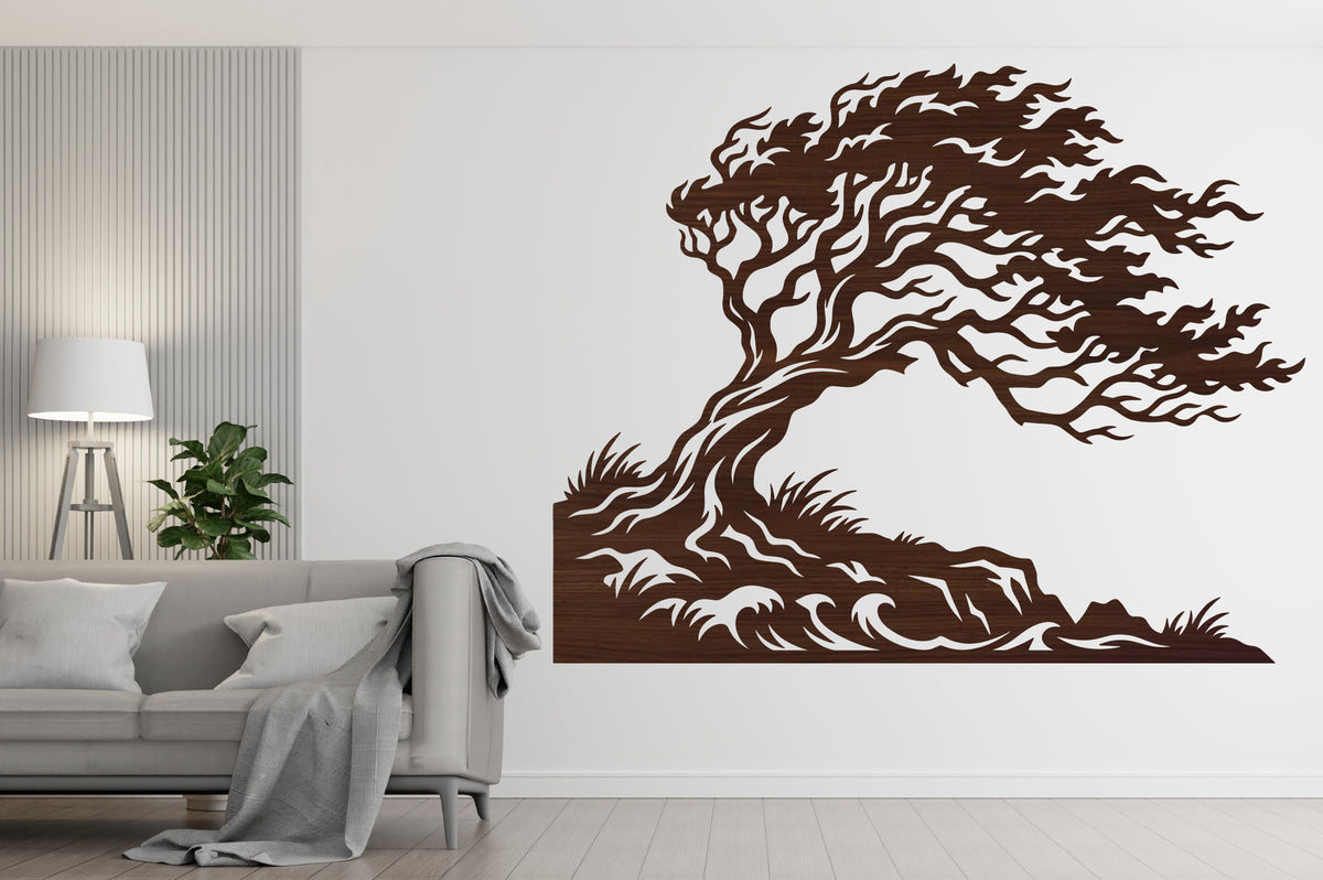 Windswept Tree Laser Cut SVG