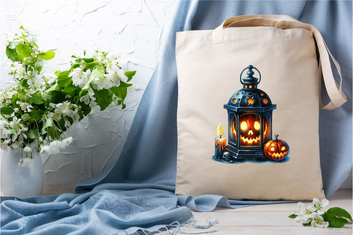 26 Halloween Haunted Lantern Clipart PNG Bundle