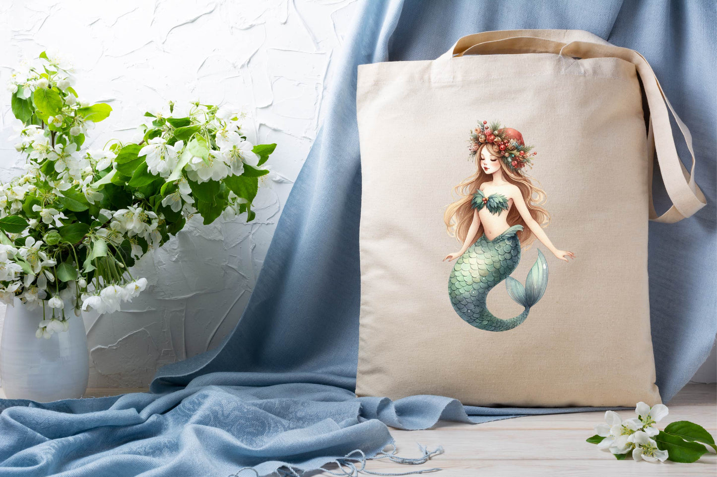 Christmas Mermaid PNG Bundle 22 Festive Mermaid Designs