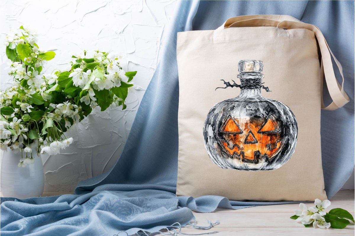 23 Halloween Whiskey Decanter Clipart PNG Bundle