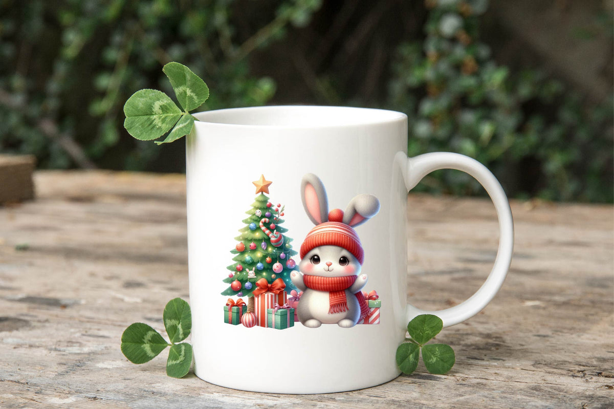 36 Christmas Rabbit Watercolor Clipart Bundle