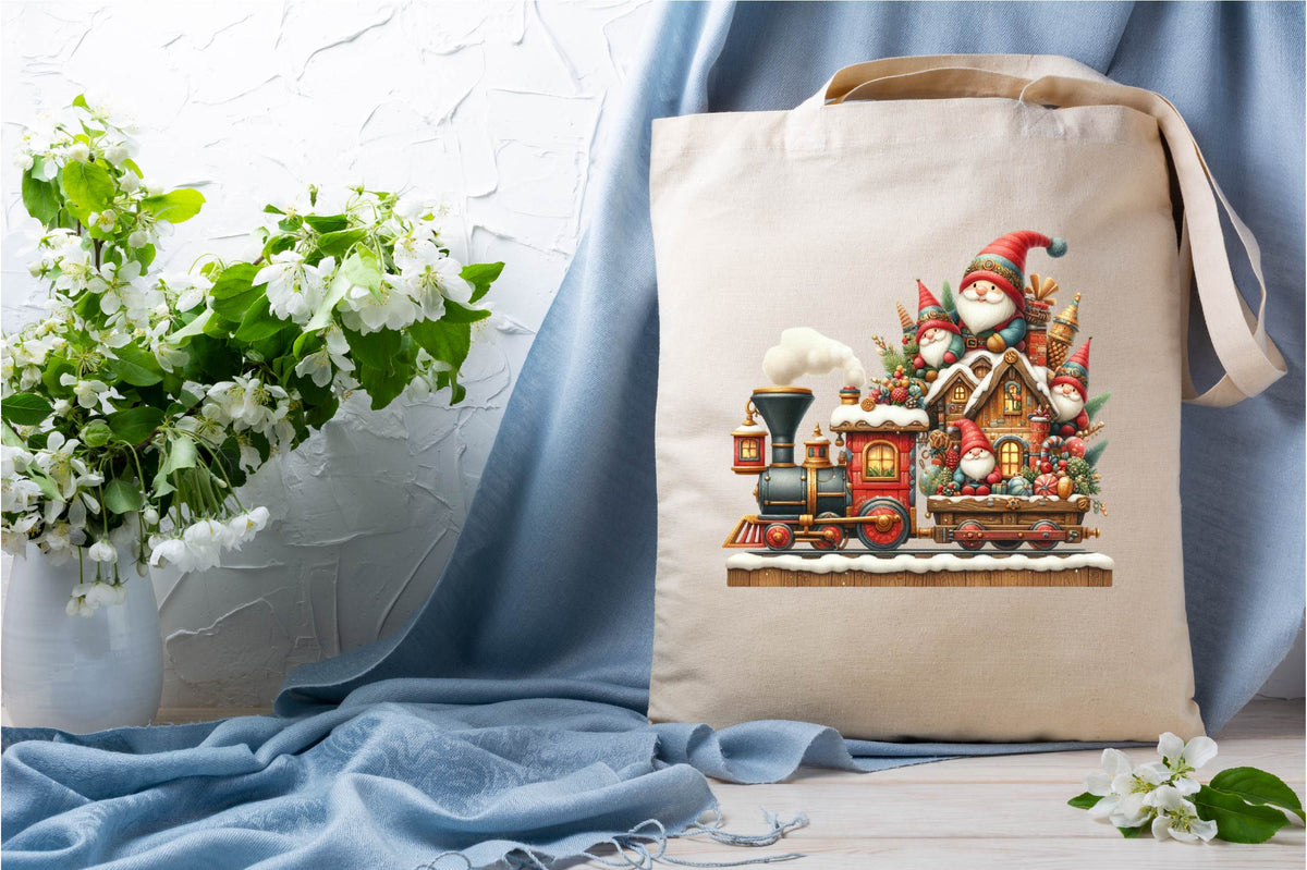 22 Christmas Train With Gnomes Clipart Bundle