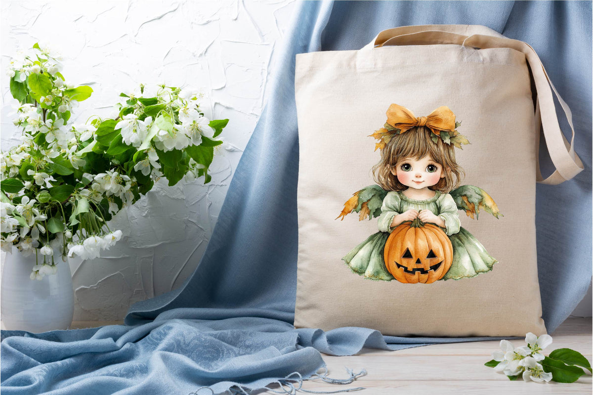 25 Halloween Cute Angel Clipart PNG Bundle