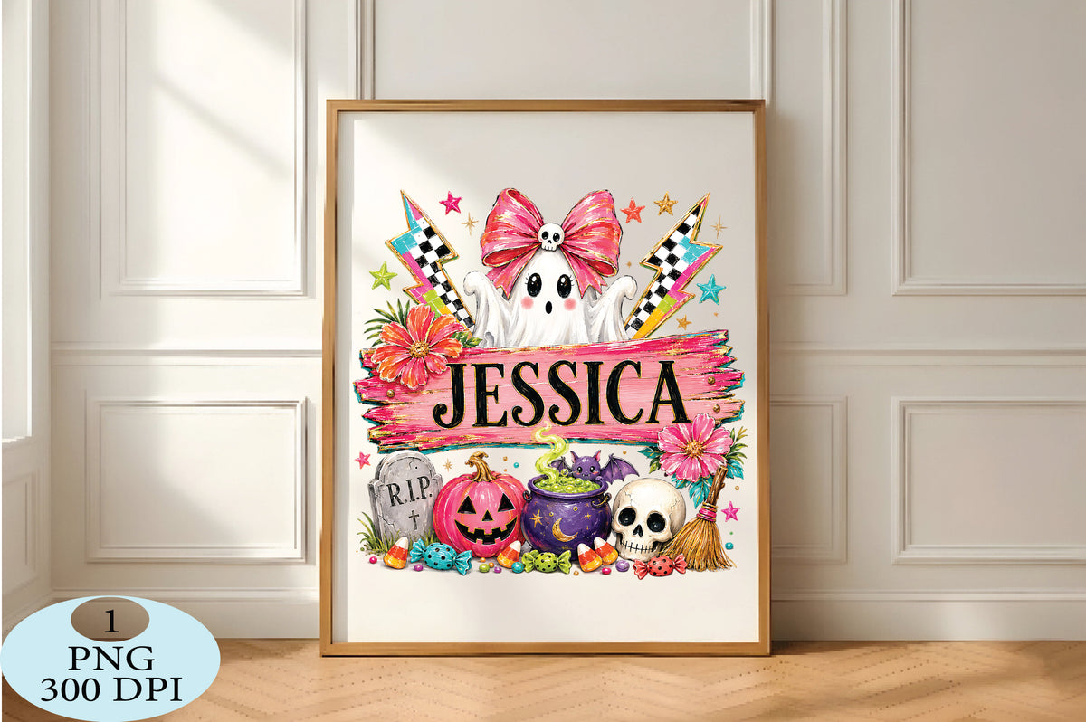 Jessica Cute Ghost Halloween PNG