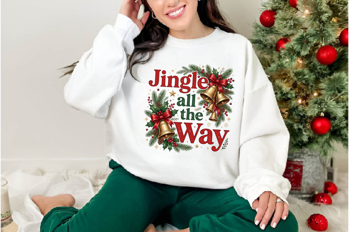 Jingle All The Way Christmas PNG, Christmas Bells Sublimation Design, Holiday Shirt PNG, Festive Christmas Digital Download