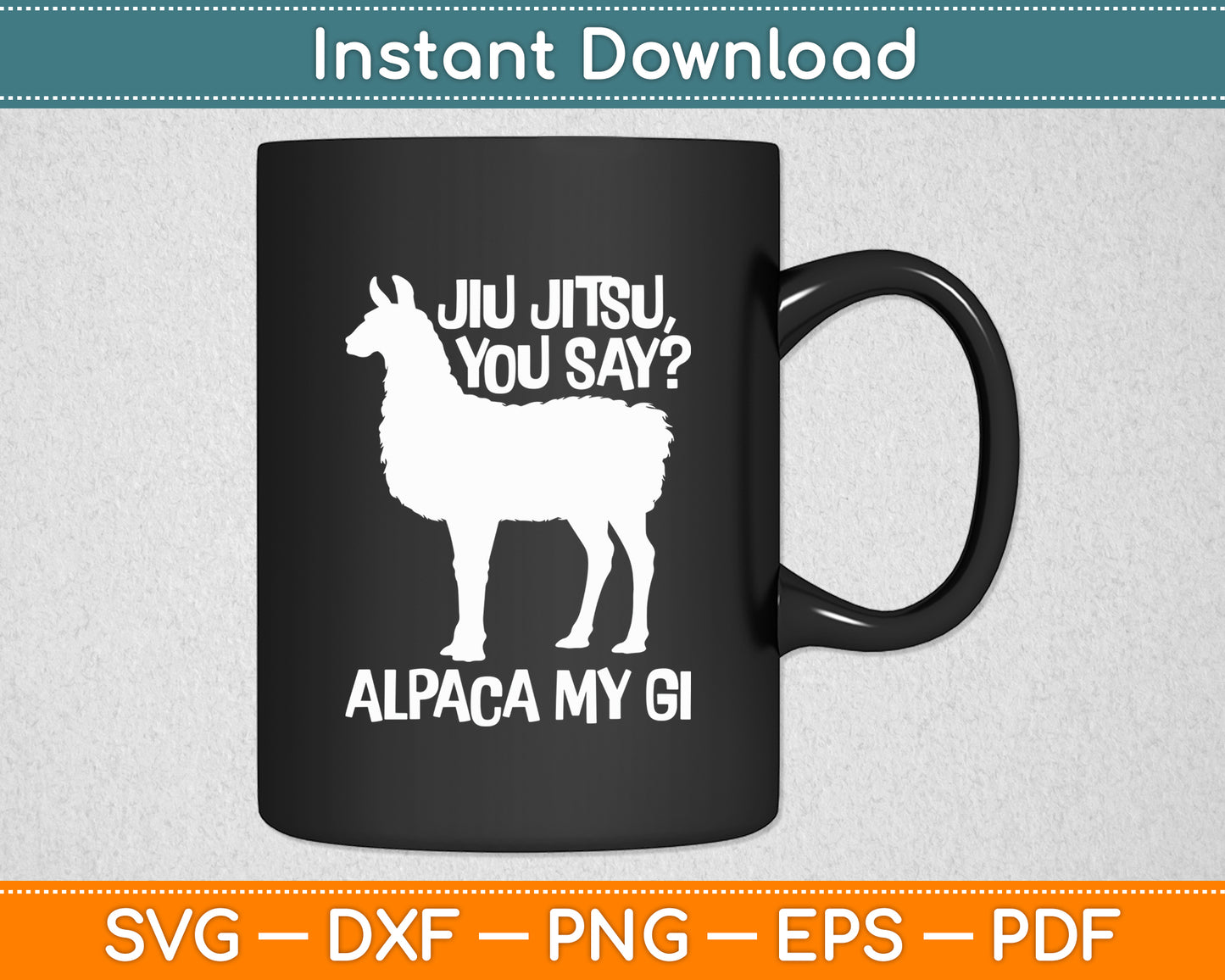 Jiu Jitsu Martial Brazilian Jiu Jitsu Alpaca Funny Svg Digital Cutting File