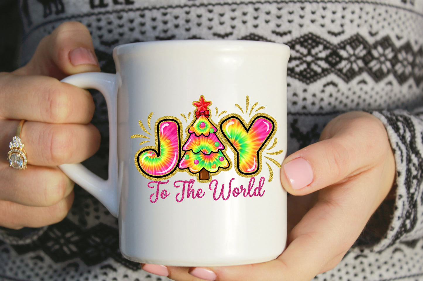 Joy To The World Christmas Tree PNG Design