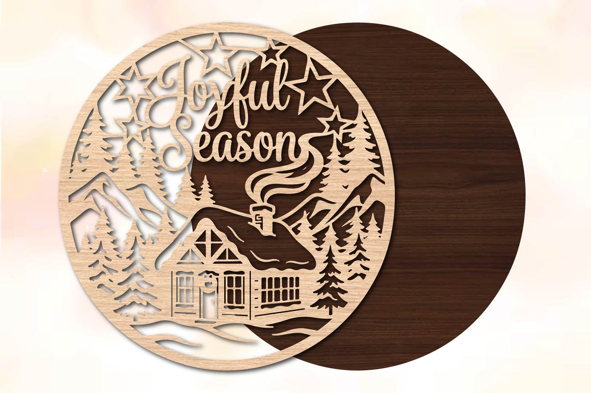Joyful Season Christmas Laser Cut SVG
