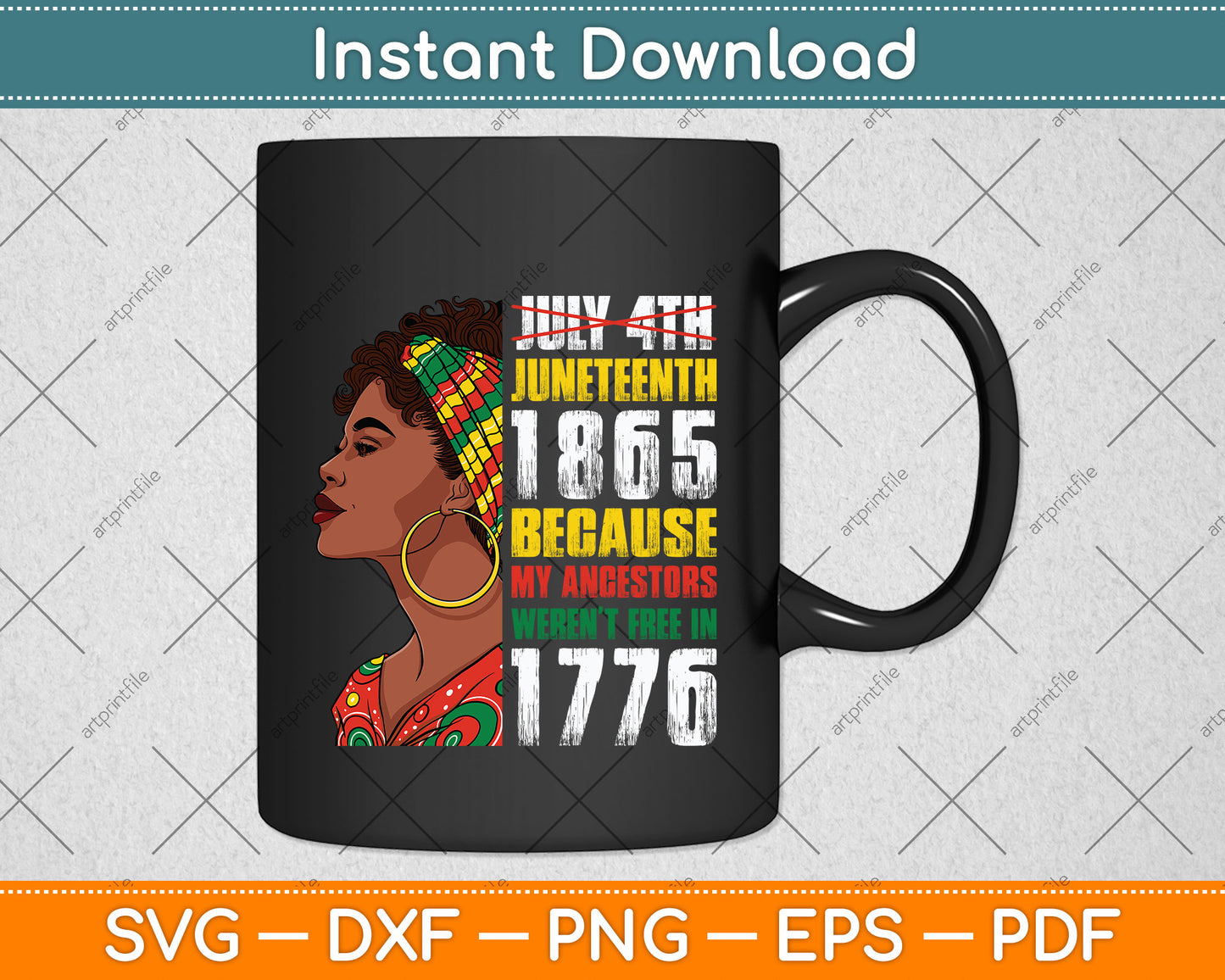 Juneteenth 1865 Freedom Day Ancestors Not Free in 1776 Svg Digital Cutting File