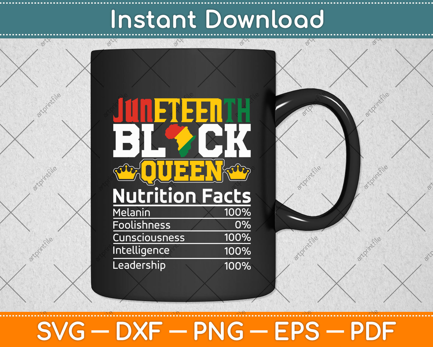 Juneteenth Black Queen Nutrition African American Women Svg Digital Cutting File