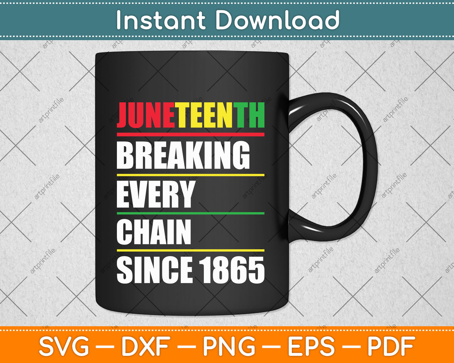 Juneteenth Breaking Every Chain Since 1865 African American Svg Design Cutting File