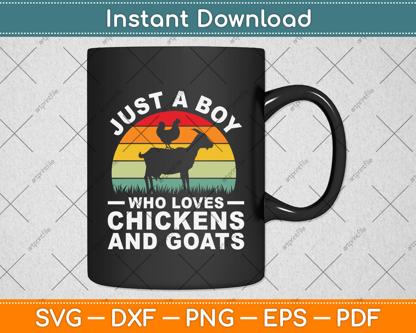 Just A Boy Who Loves Chickens And Goats Svg Digital Cutting File