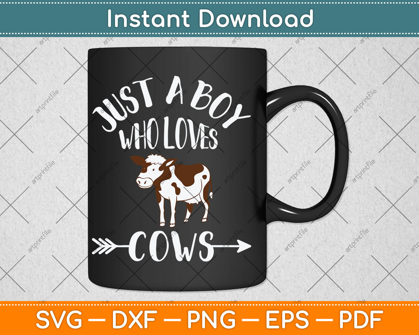 Just A Boy Who Loves Cows Animal Farm Svg Digital Cutting File