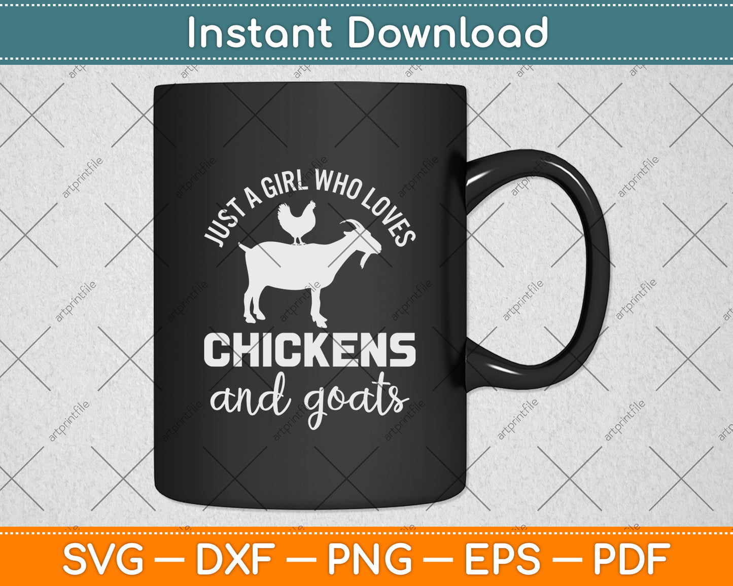 Just A Girl Who Loves Chickens And Goats Svg Digital Cutting File