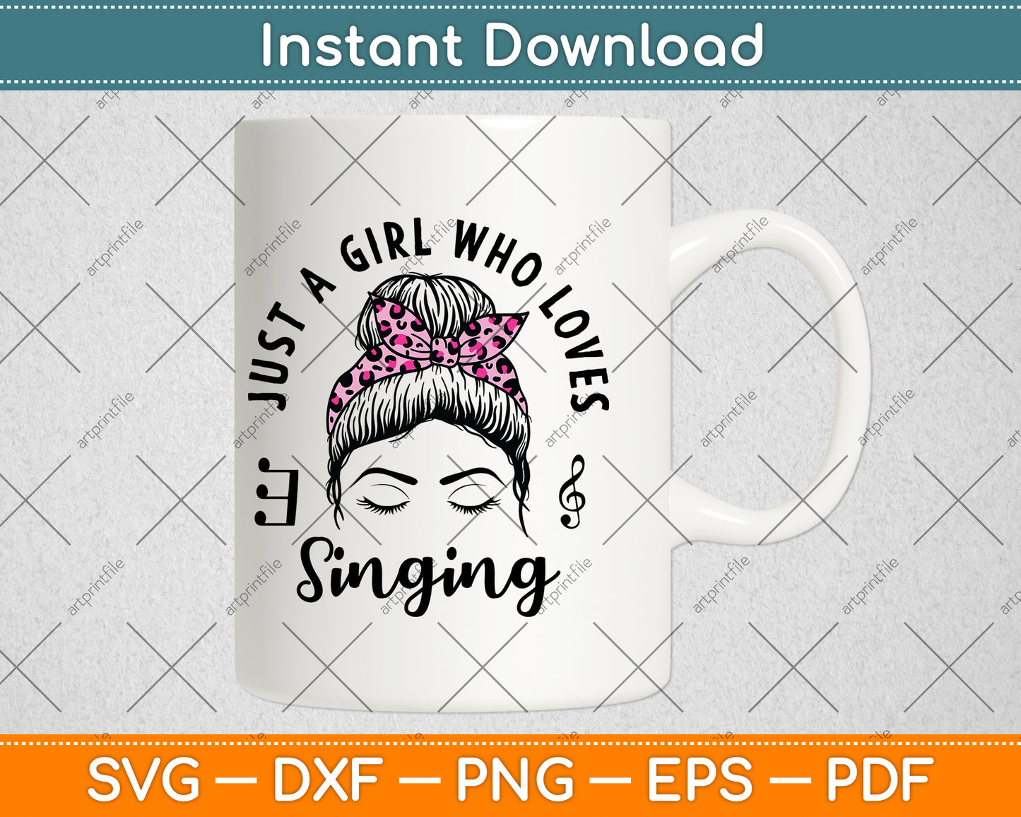 Just A Girl Who Loves Singing Svg Png Dxf Digital Cutting File