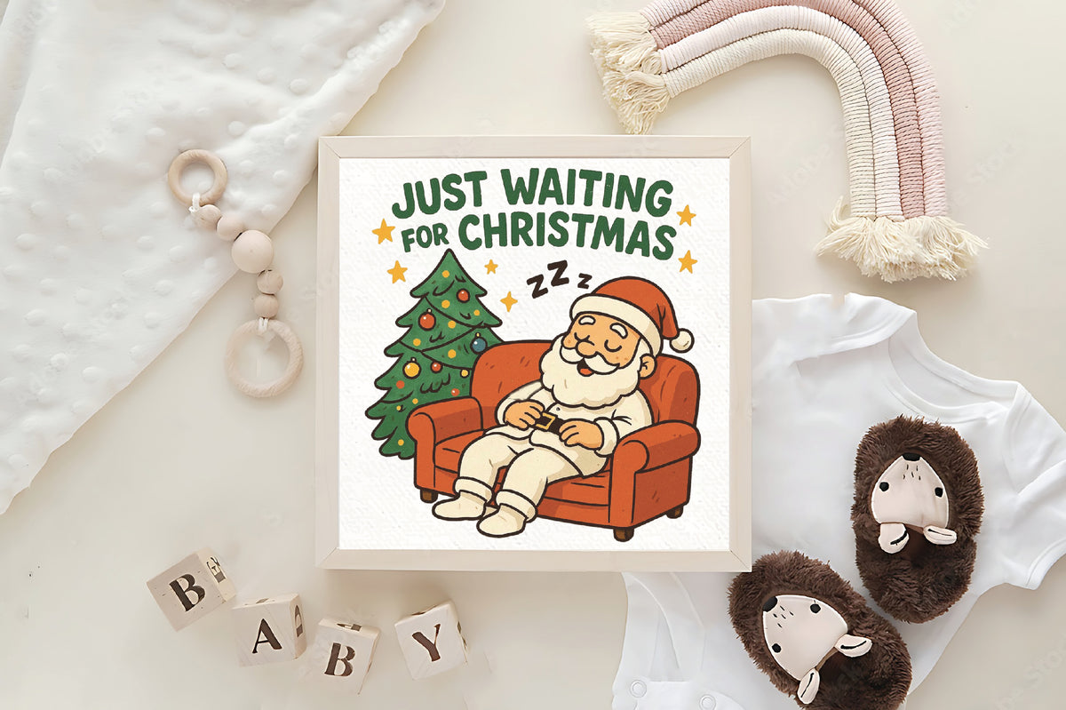 Just Waiting for Christmas Santa PNG