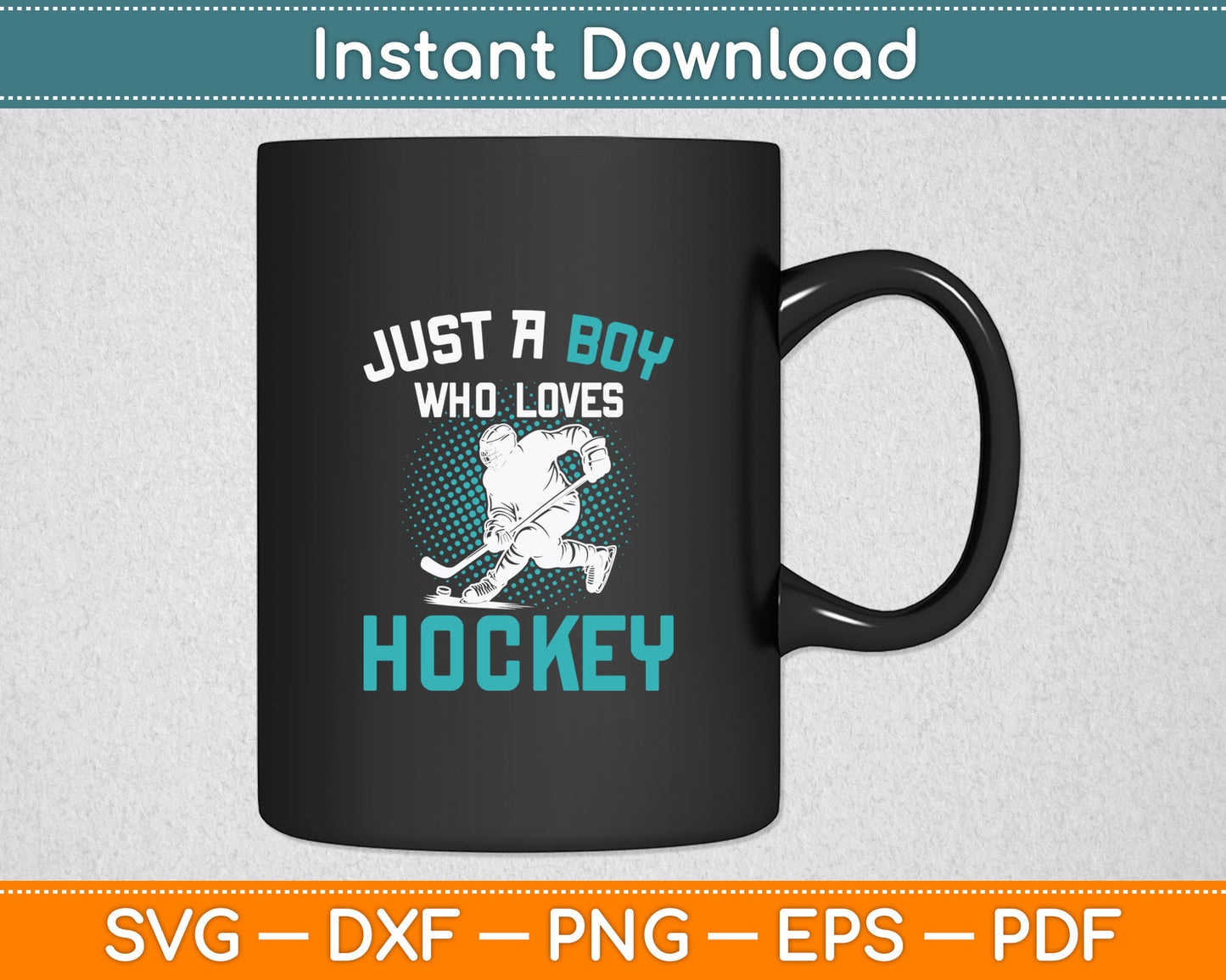 Just a Boy Who loves Hockey Player Ice Hockey Kids Boys Svg Digital Cutting File