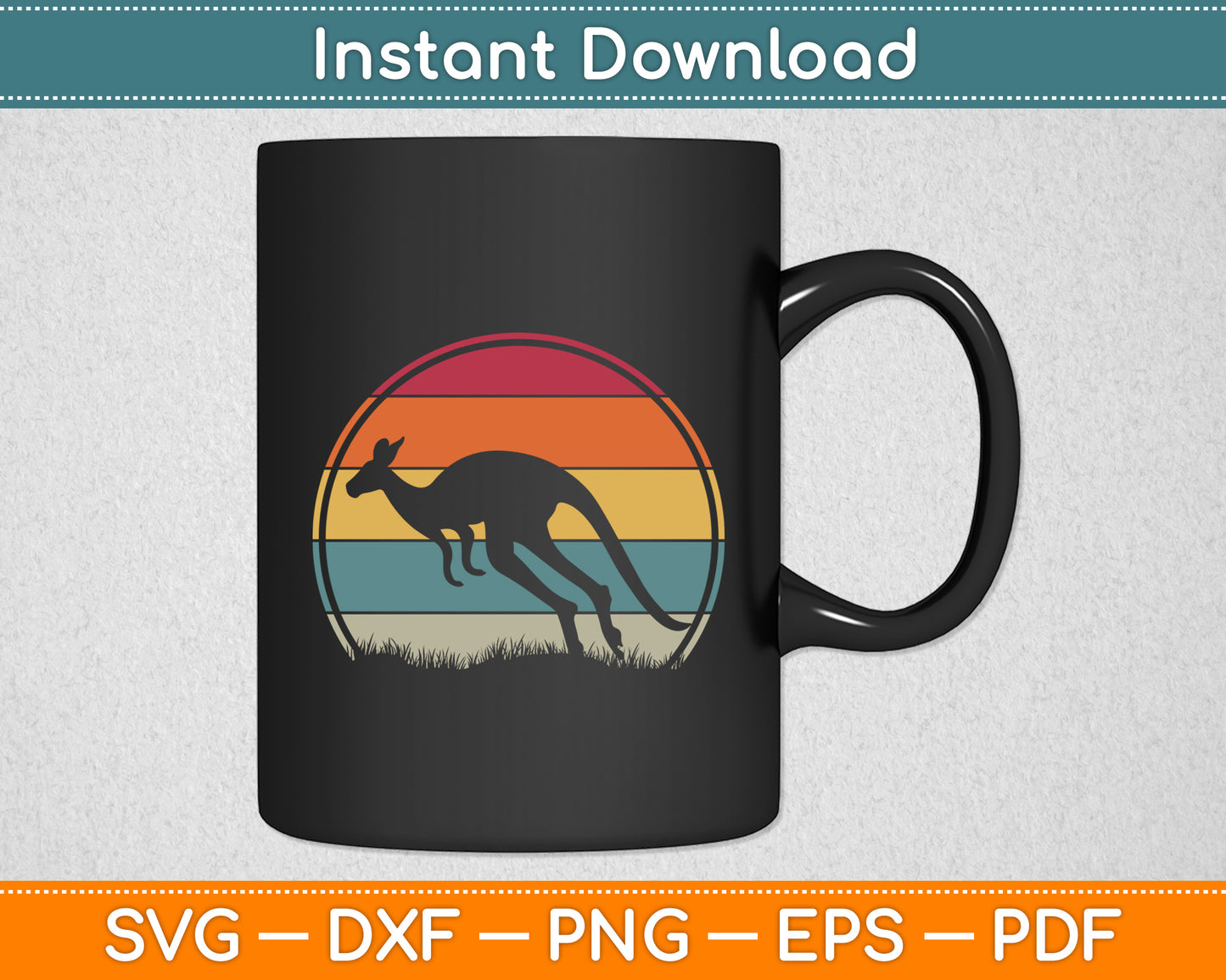 Kangaroos Lover Kangaroo Vintage Retro Svg Png Dxf Digital Cutting File