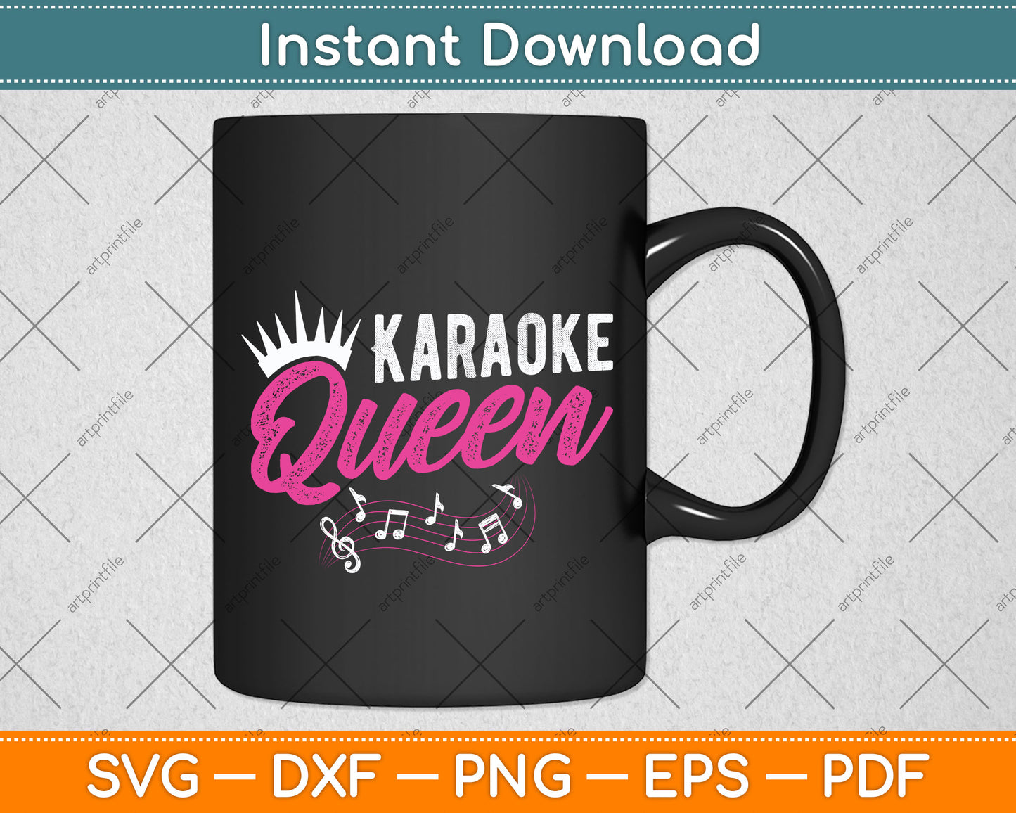 Karaoke Queen Night Funny Singer Svg Png Dxf Digital Cutting File