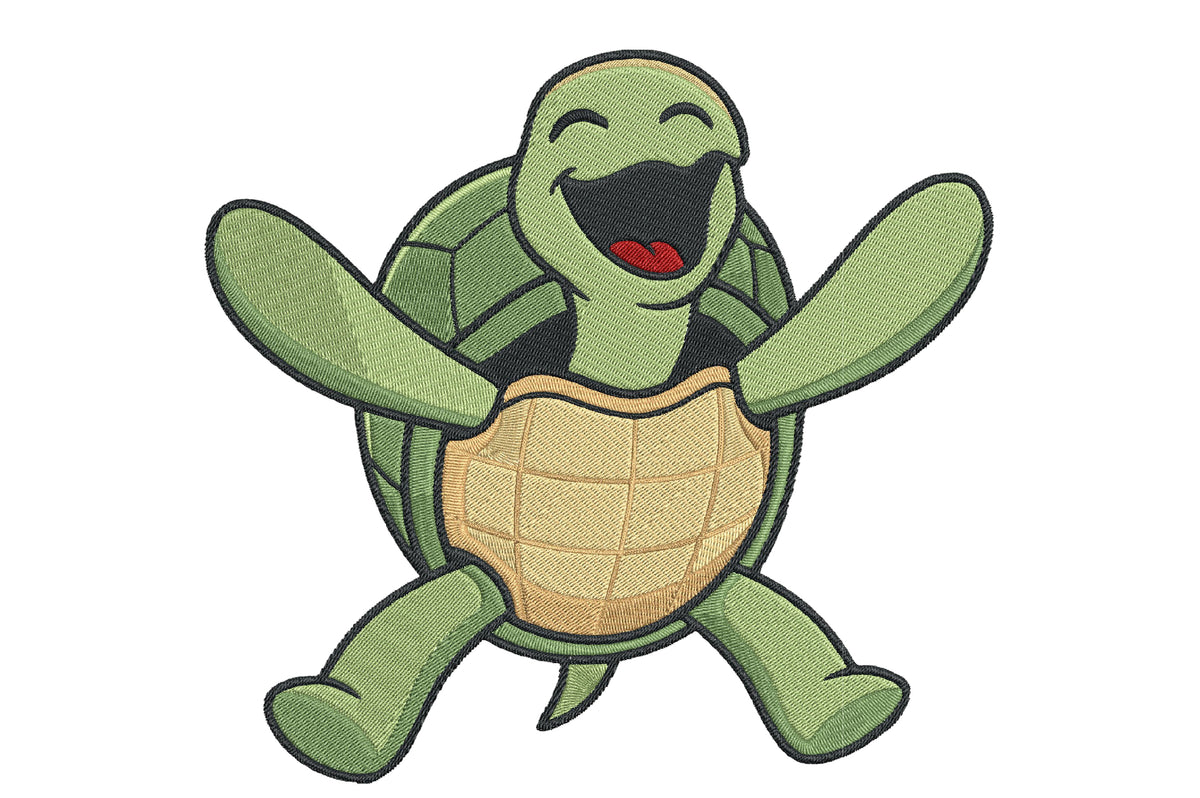 Kawaii Tortoise Embroidery Design