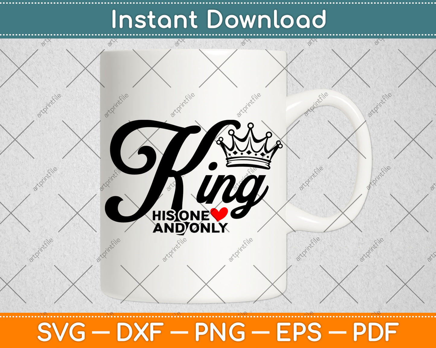 King And Queen Her One His One Svg Digital Cutting File