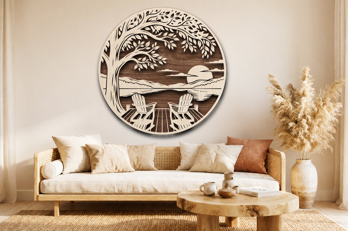 Lake Sunset Laser Cut SVG File