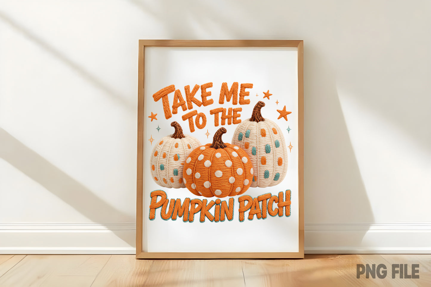 Take Me to the Pumpkin Patch Yarn Pumpkin Fall Halloween PNG Sublimation