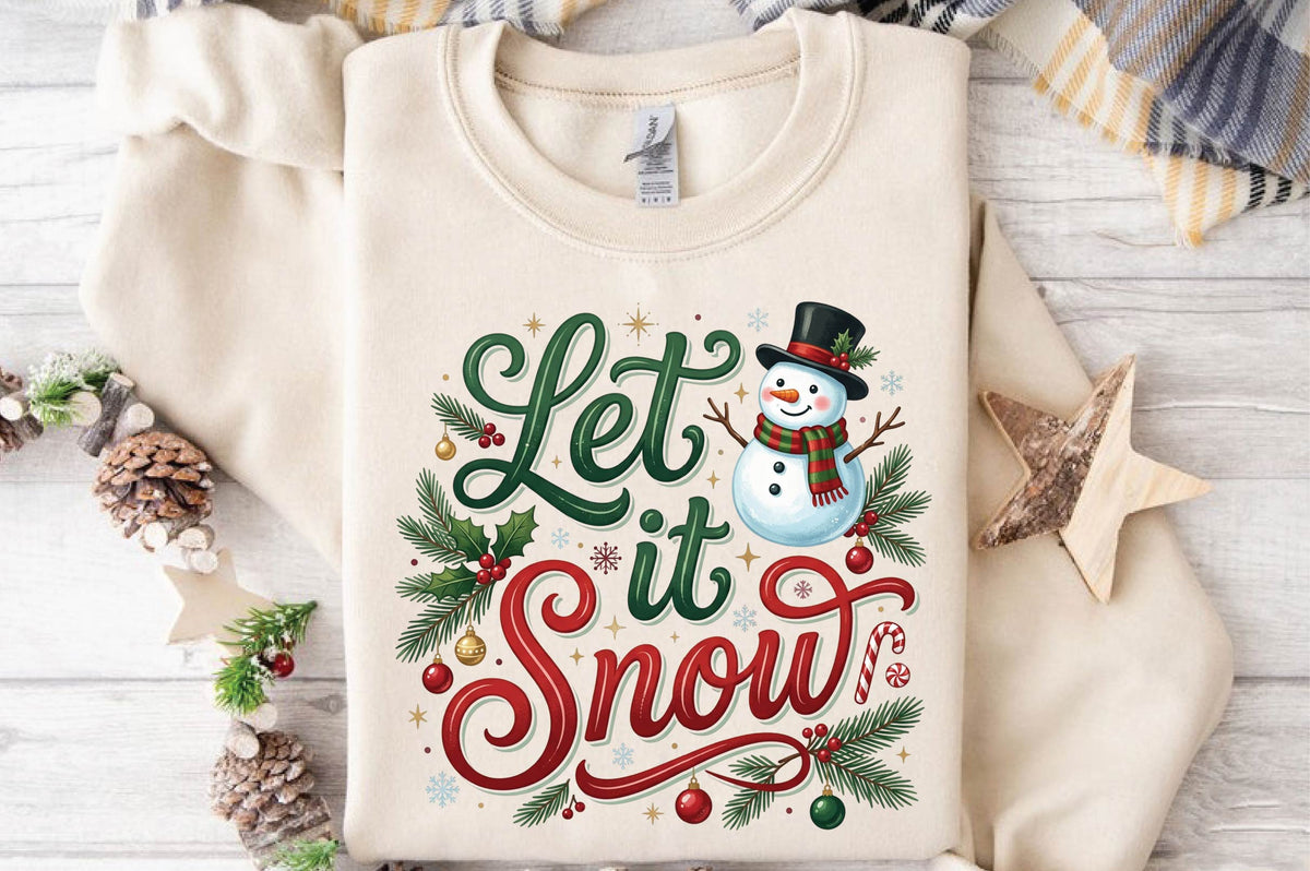 Let It Snow Christmas PNG, Snowman Holiday Sublimation Design, Winter Shirt PNG, Christmas Digital Download