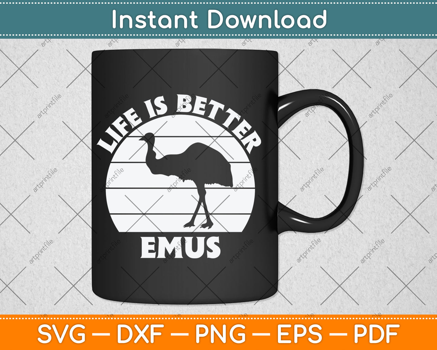 Life is Better With Emus Vintage Svg Design Digital Cutting File