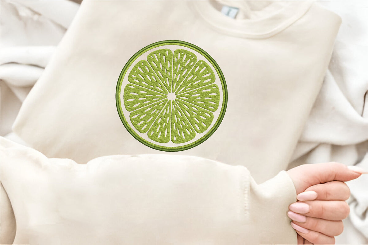 Lime Slice Embroidery