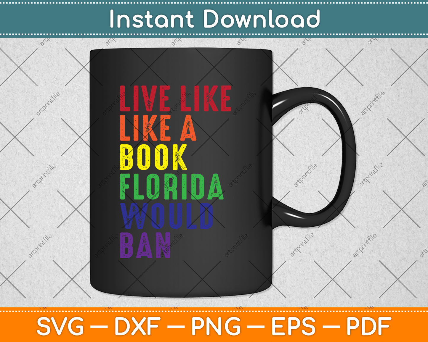 Live Like Book In Florida LGBTQ Rainbow Gift Svg Digital Cutting File