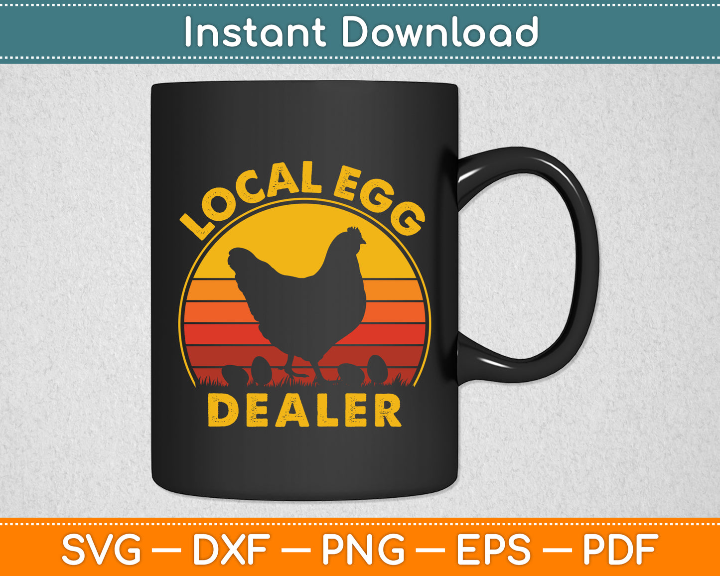Local Egg Dealer Retro Vintage Farmer Chicken Svg Digital Cutting File