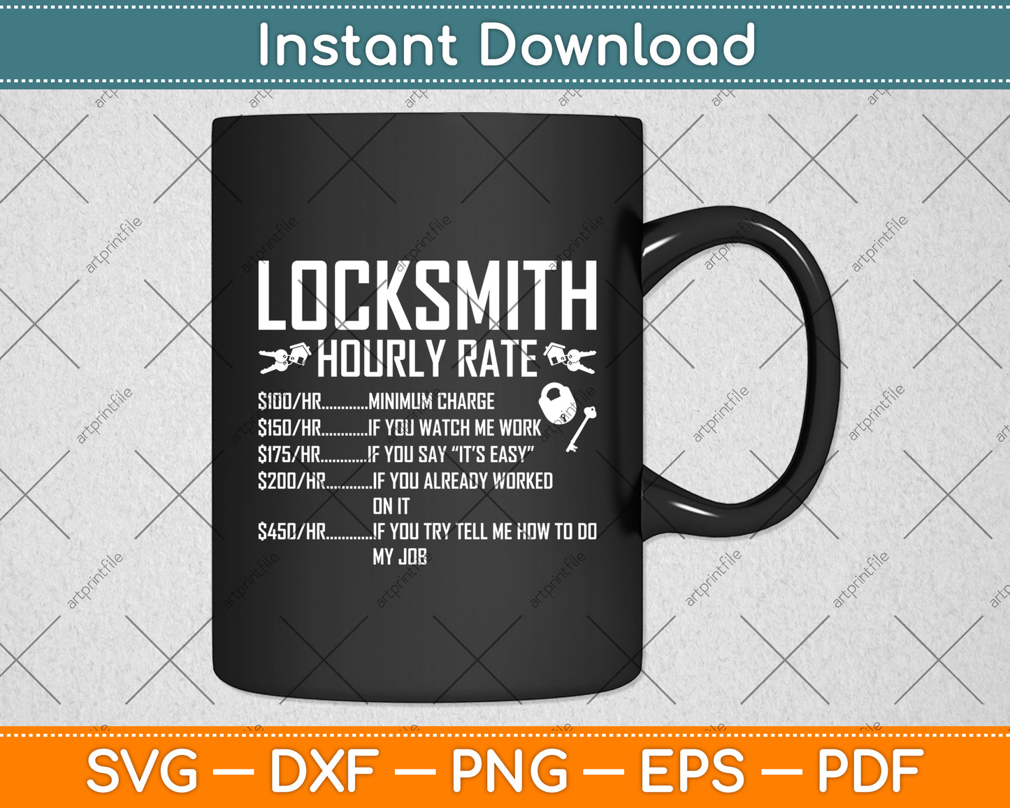 Locksmith Lock Picking Locksmith Hourly Rate Funny Svg Digital Cricut Cutting File