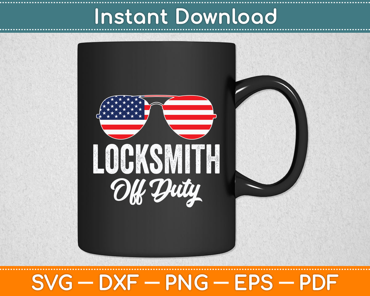 Locksmith Off Duty American Flag Sunglasses Svg Digital Cutting File