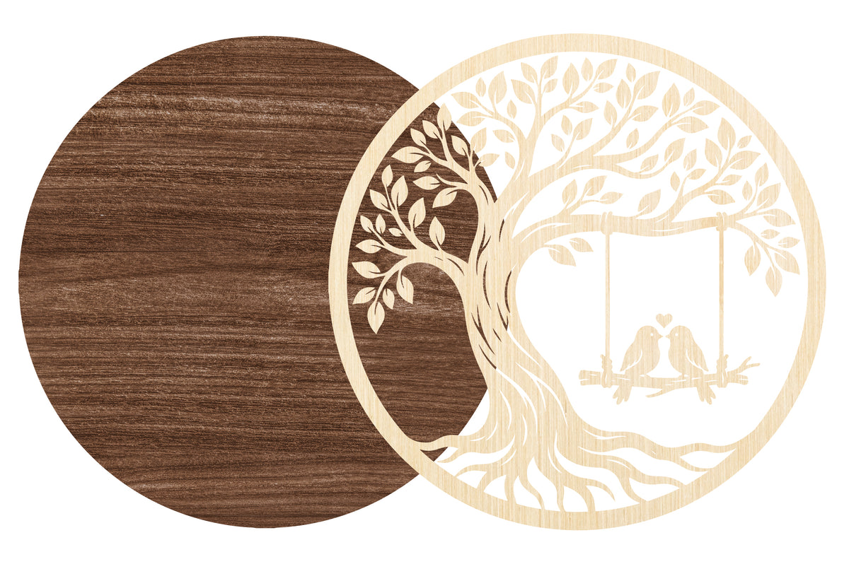 Love Birds Tree of Life Laser Cut SVG