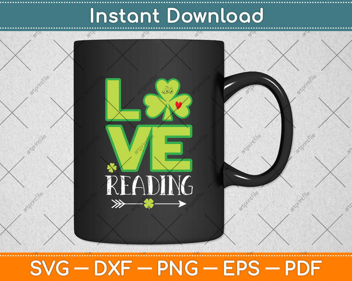 Love Reading Funny St Patricks Day Svg Digital Cutting File
