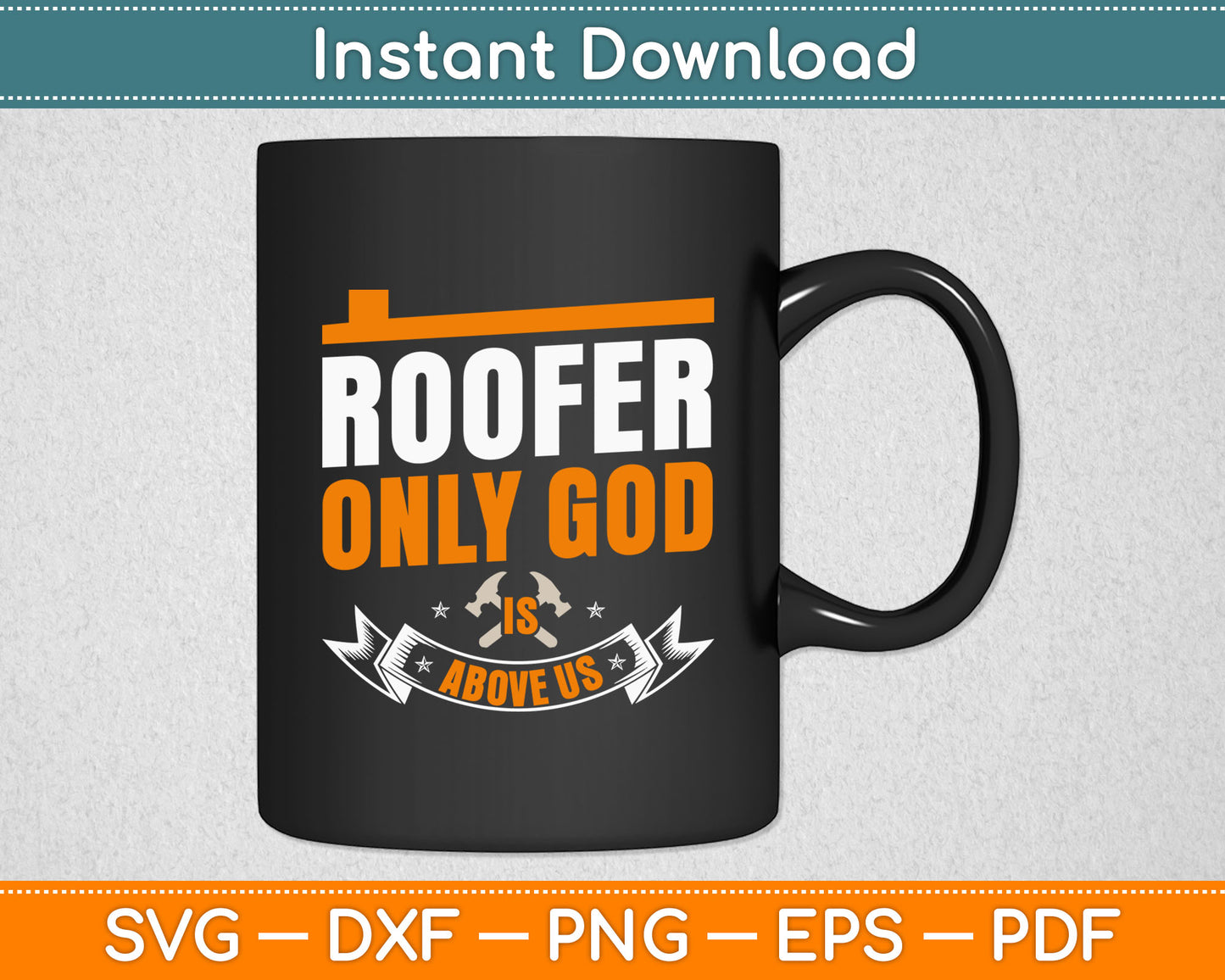 Men Roof Installation Roofer Is Above Roof Contractor Svg Digital Cutting File