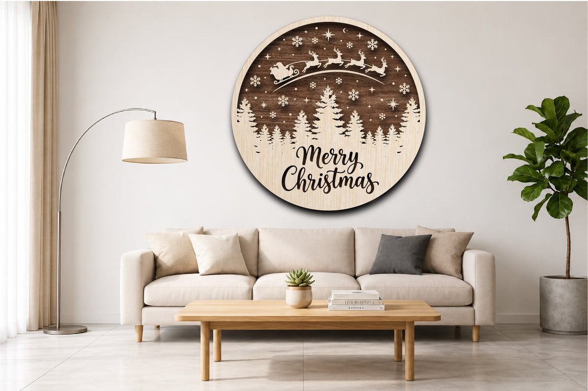 Merry Christmas Round Sign SVG