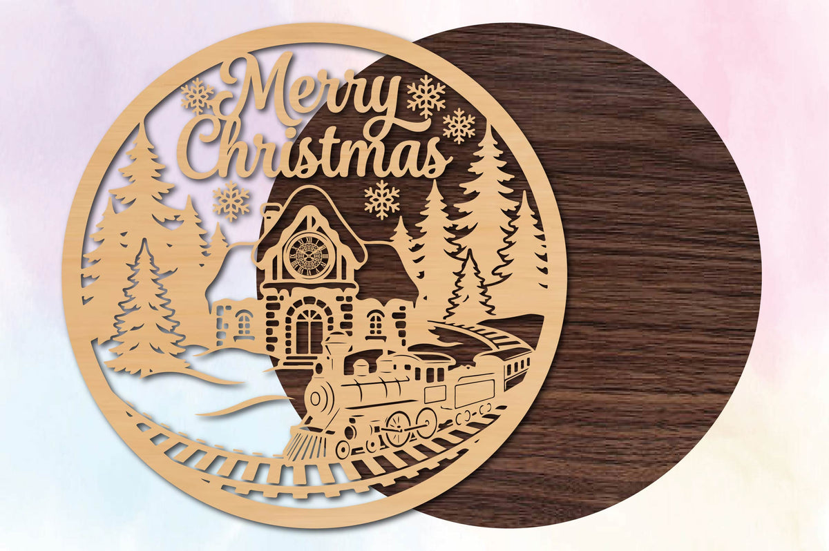 Merry Christmas Train SVG