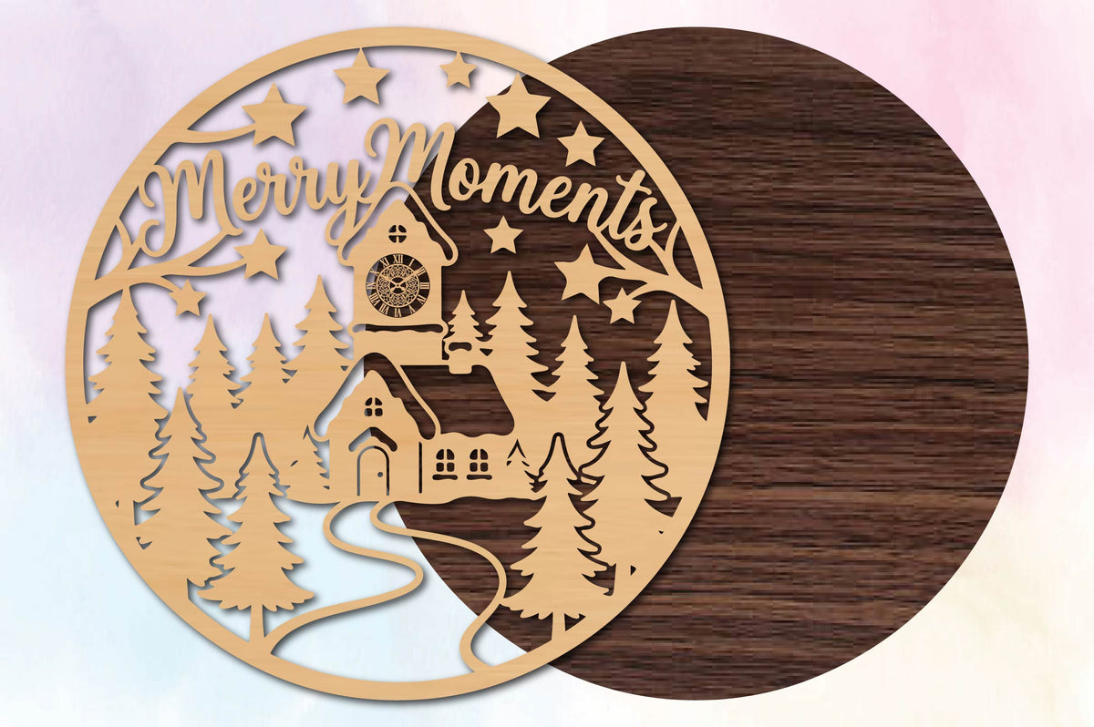 Merry Moments Winter Cottage SVG