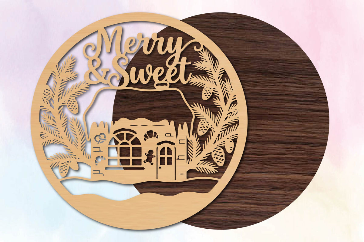 Merry & Sweet Christmas Cabin SVG