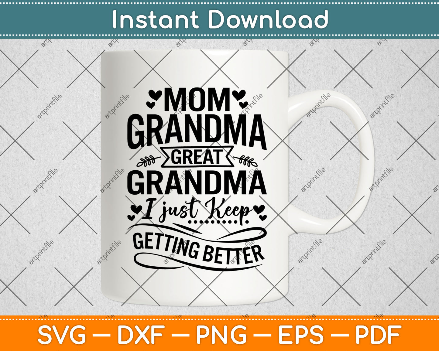 Mom Grandma Great I Just Keep Getting Better Svg Digital Cutting File