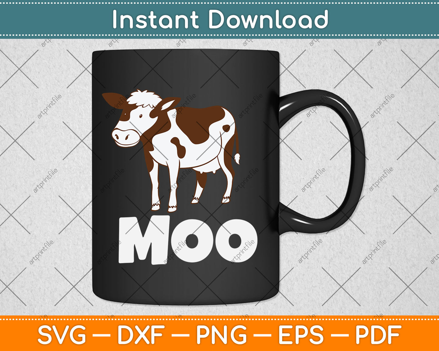 Moo - Funny Cow Lover Farmer Cattle Ranch Dairy Farming Svg Digital Cutting File