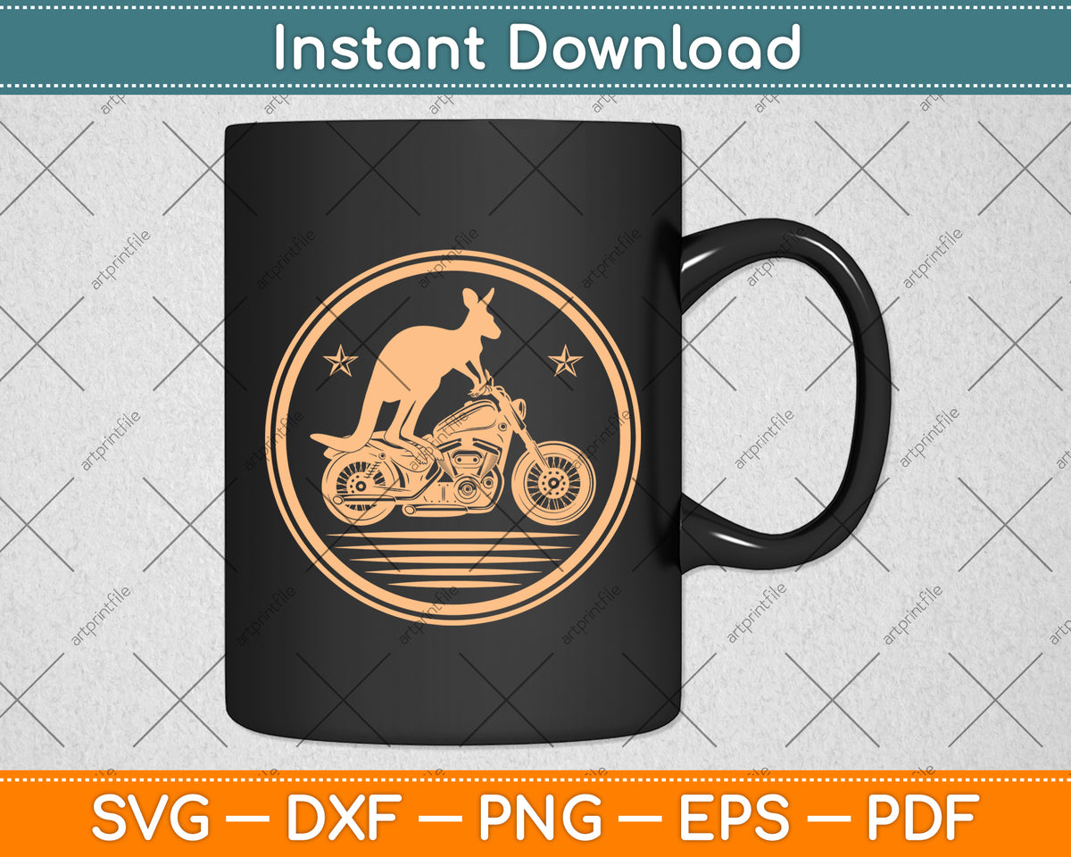 Motorcycle Kangaroo Lover Svg Png Dxf Digital Cutting File