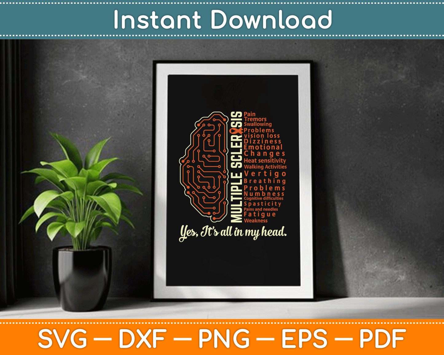 Multiple Sclerosis Facts MS Awareness Support SVG Digital Cutting File