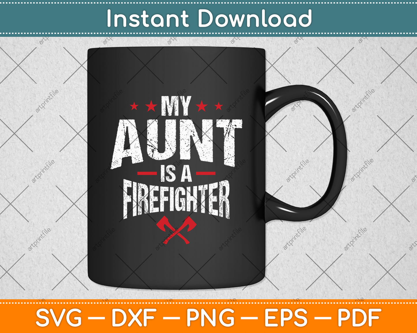 My Aunt Is A Firefighter Vintage Thin Red Line Svg Digital Cutting File